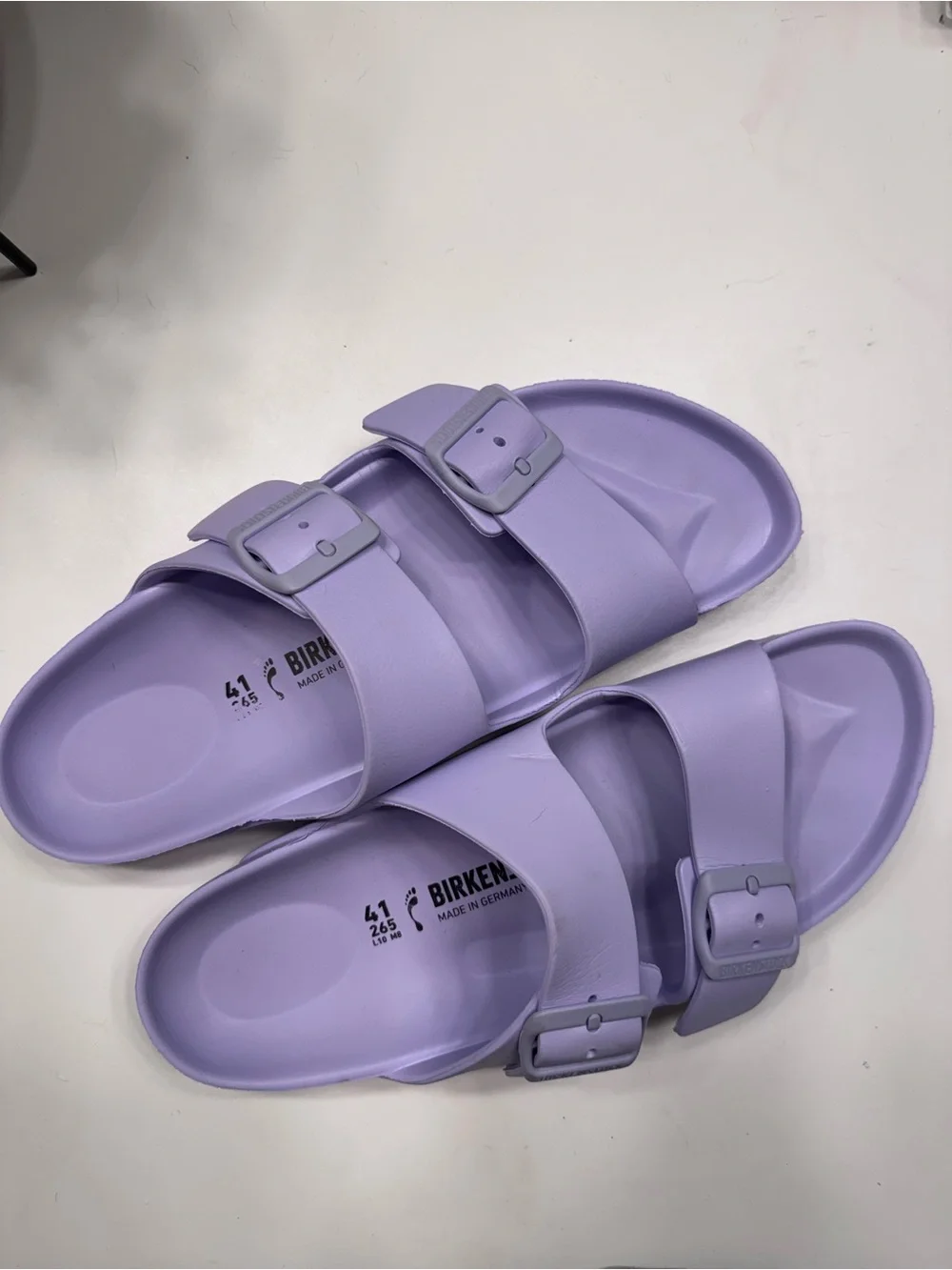 Birkenstock Lavender Arizona EVA Double-Strap Slide Sandals